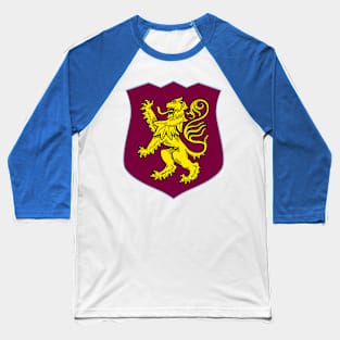 Heraldry Lion Maroon Shield Baseball T-Shirt